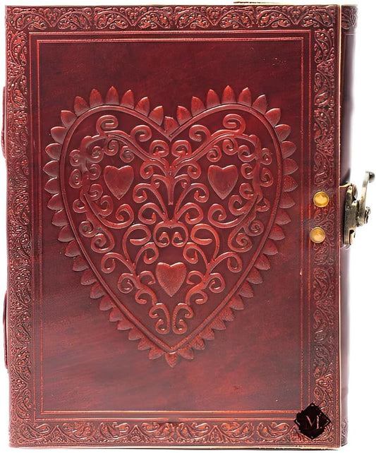 Celtic Heart Leather Journal - Handmade 6x8 inches