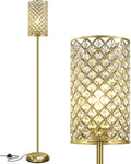 Gold Floor Lamp Elegant Crystal Standing Lamp - Stylish Accent Light