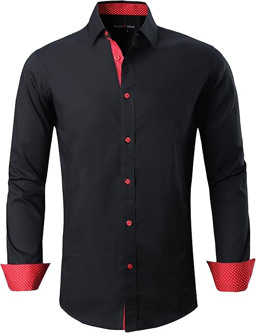 Alex Vando Mens Dress Shirts Regular Fit Long Sleeve Stretch
