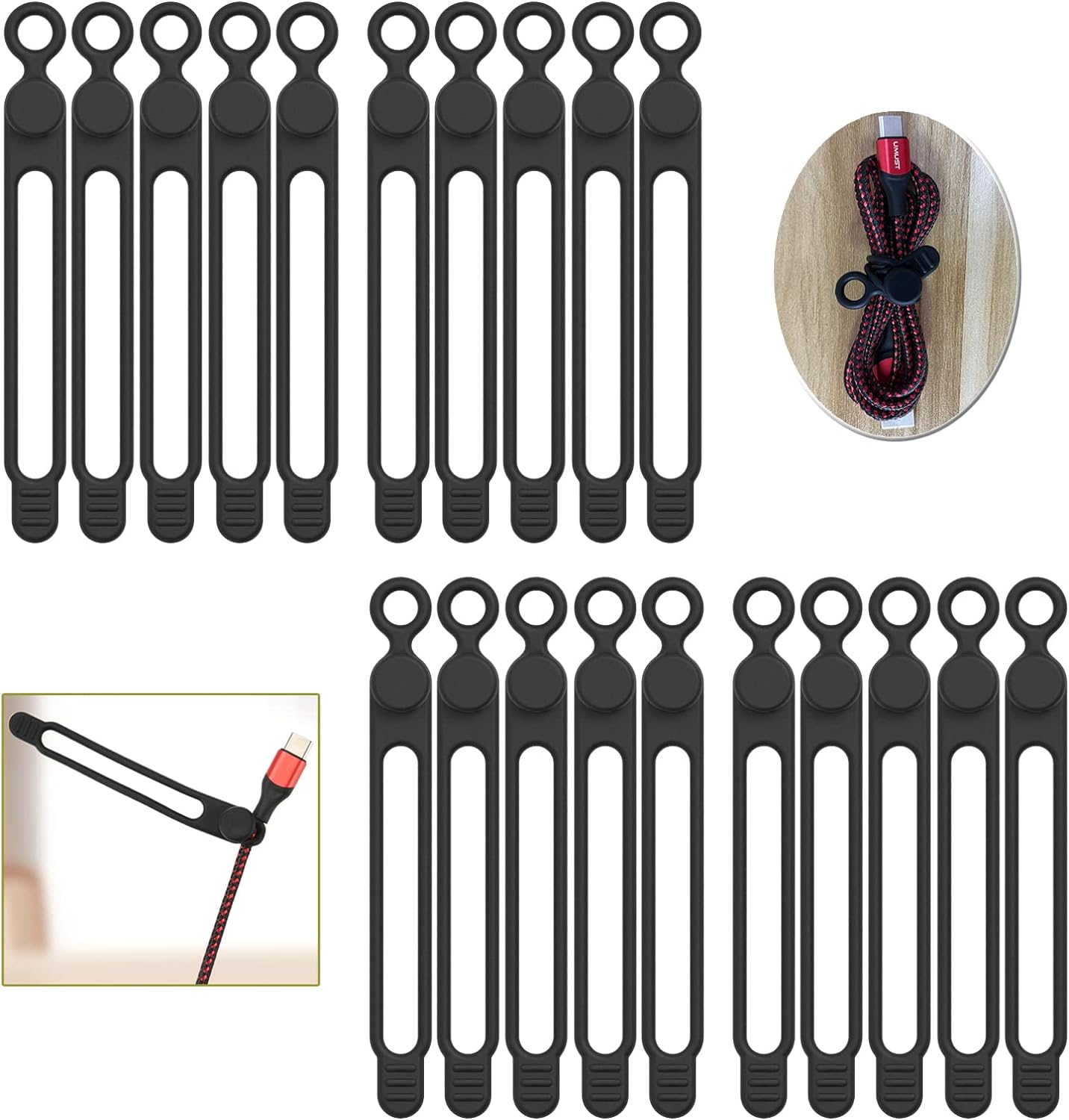 UMUST Reusable Cable Ties - Organize with Ease!
