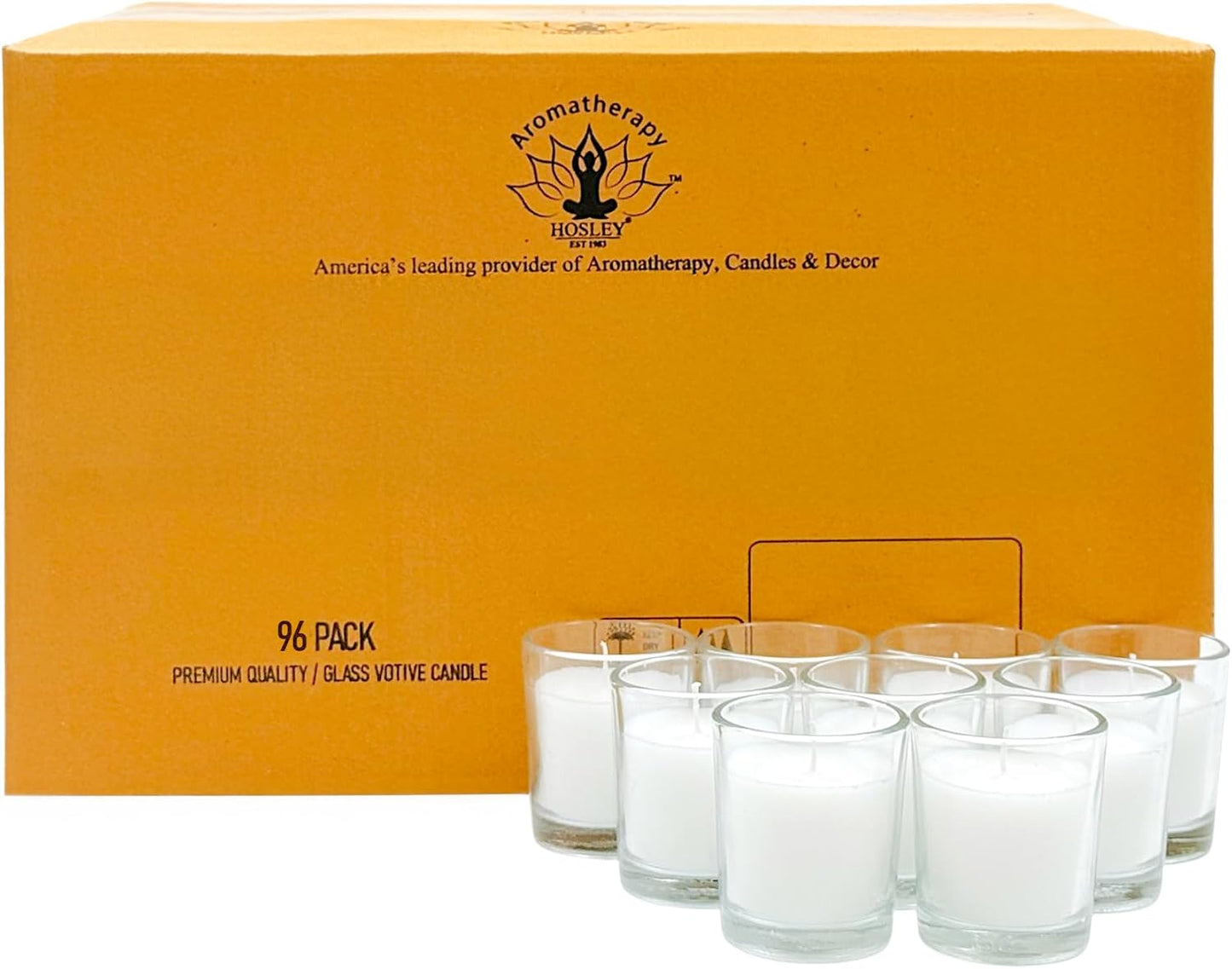 Hosley's 96 Pack of Warm White Unscented Votive Candles