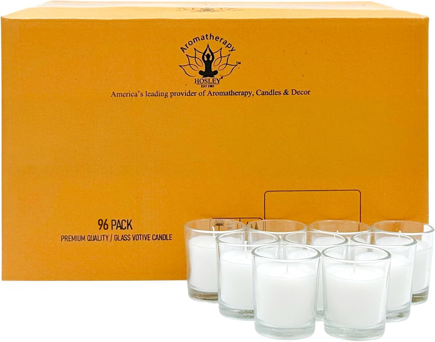 Hosley's 96 Pack of Warm White Unscented Votive Candles