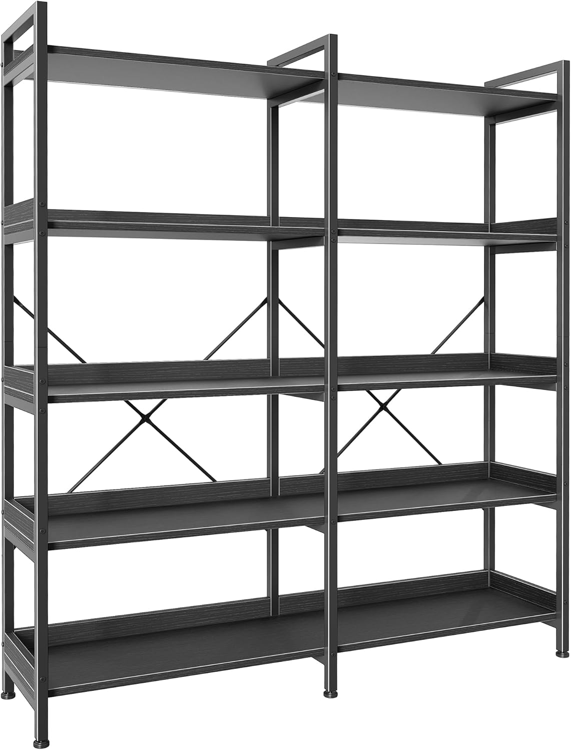 Huuger 5 Tier Bookshelf with 10 Open Shelves for Display