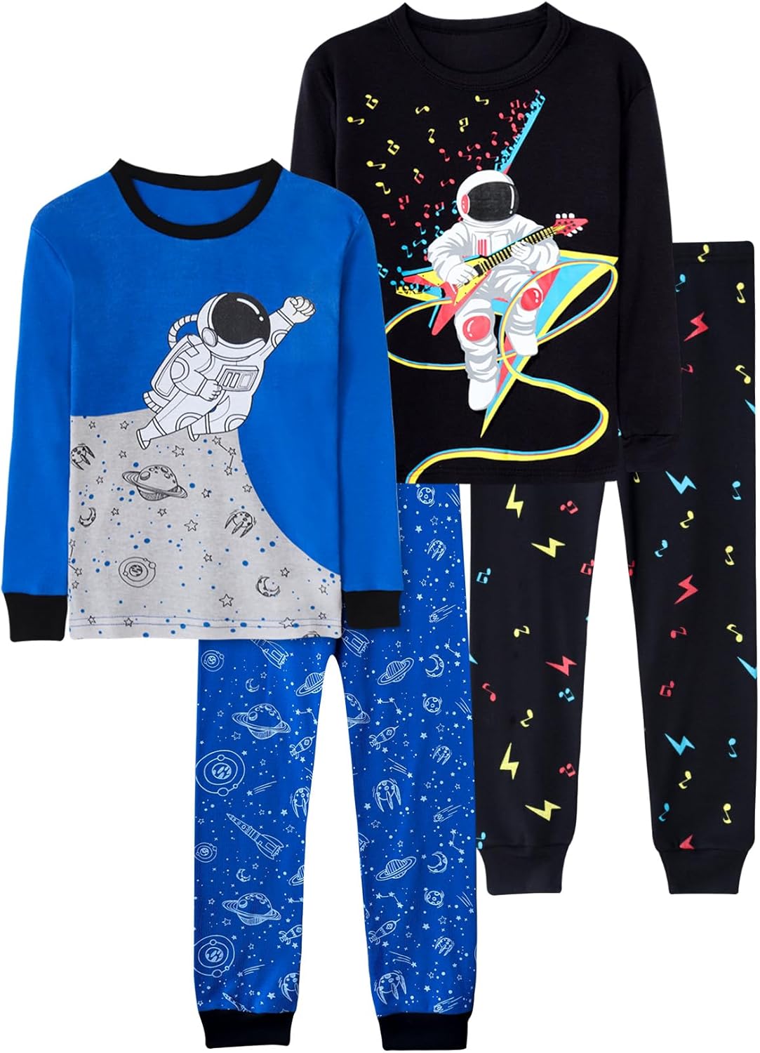 Boys 4-Piece Pajamas Set for Christmas and Halloween Sleepwear