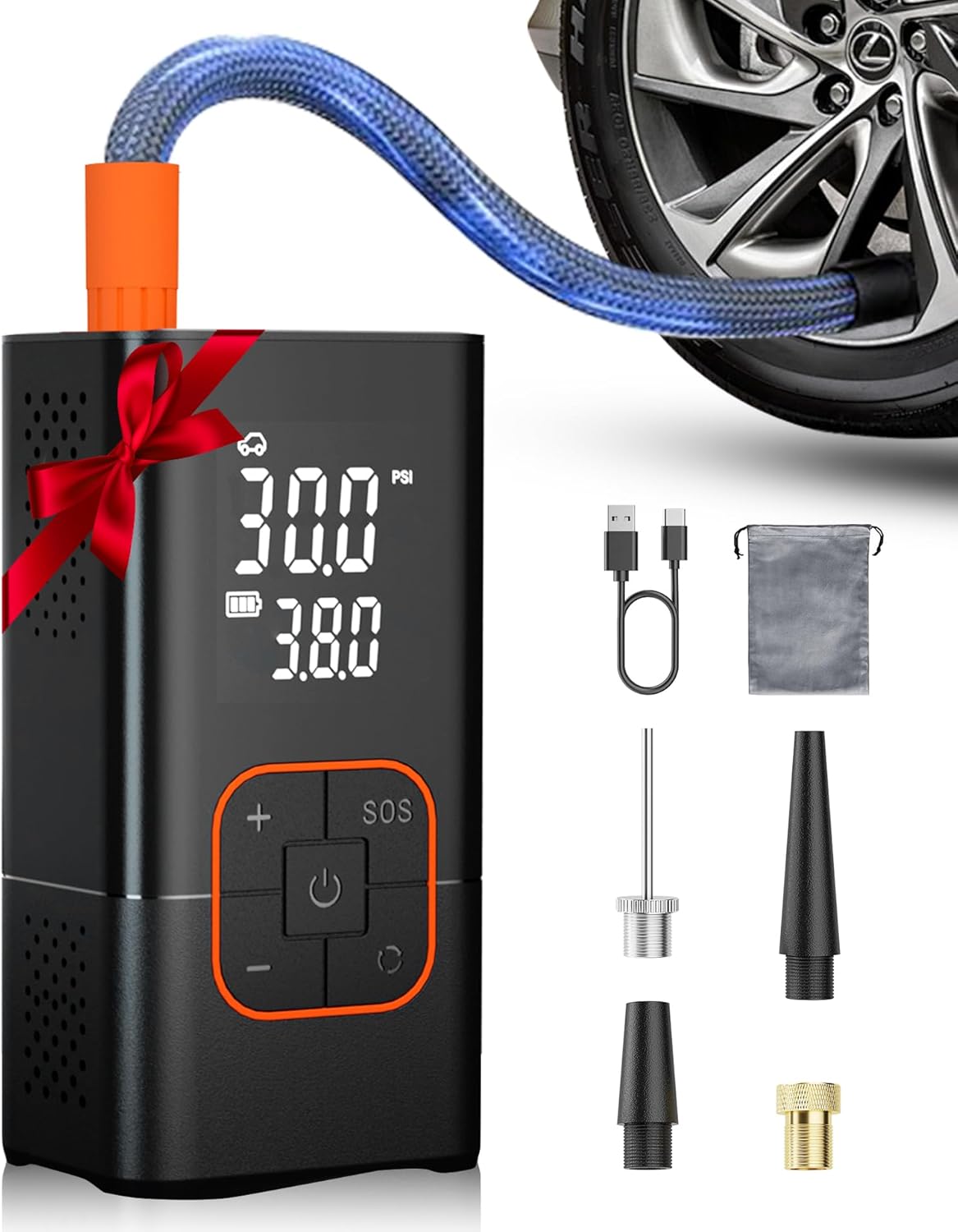Tire Inflator Portable Air Compressor with 20000mAh Battery