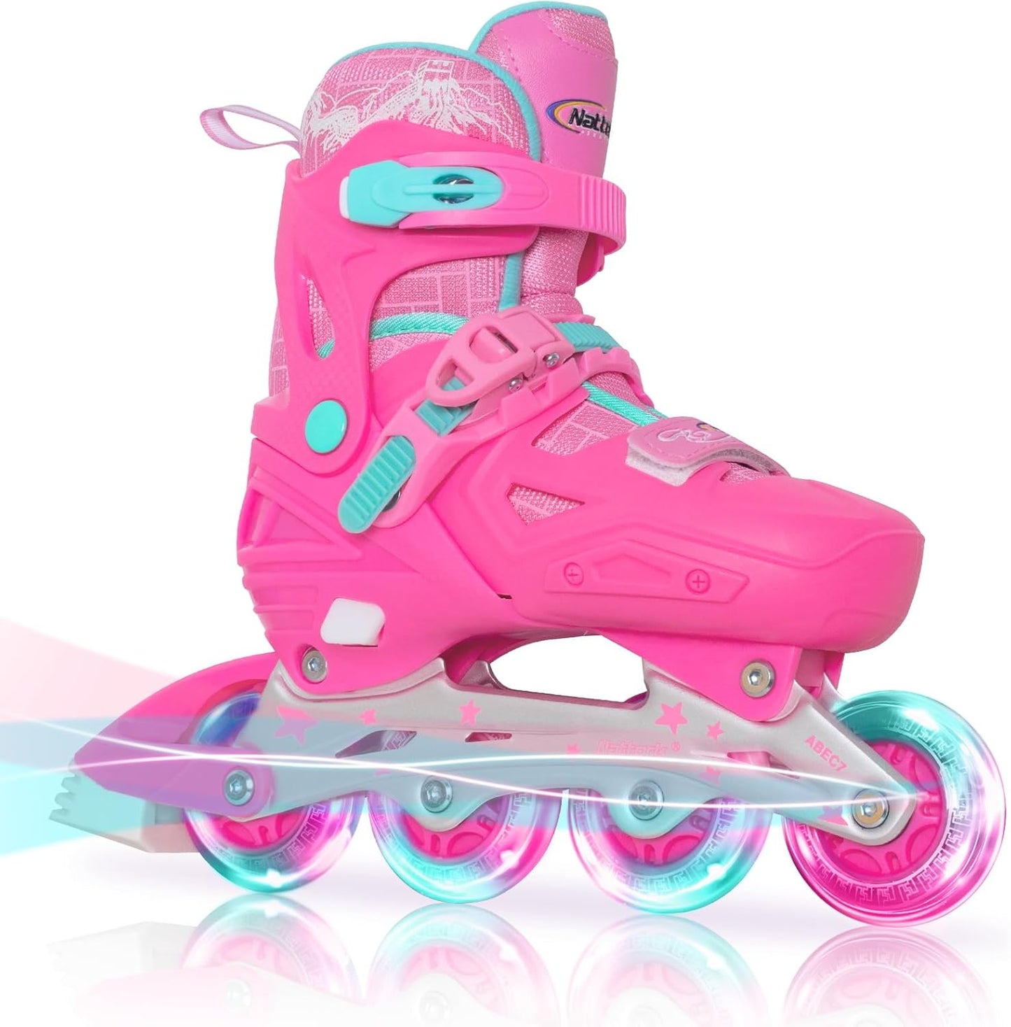 Nattork Adjustable Inline Skates for Kids with Light Up Wheels