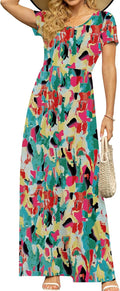 DB MOON Summer Maxi Dresses for Women with Pockets and Style