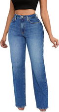 Women's Wide Leg Jeans High Waist Baggy Denim Pants - Flattering