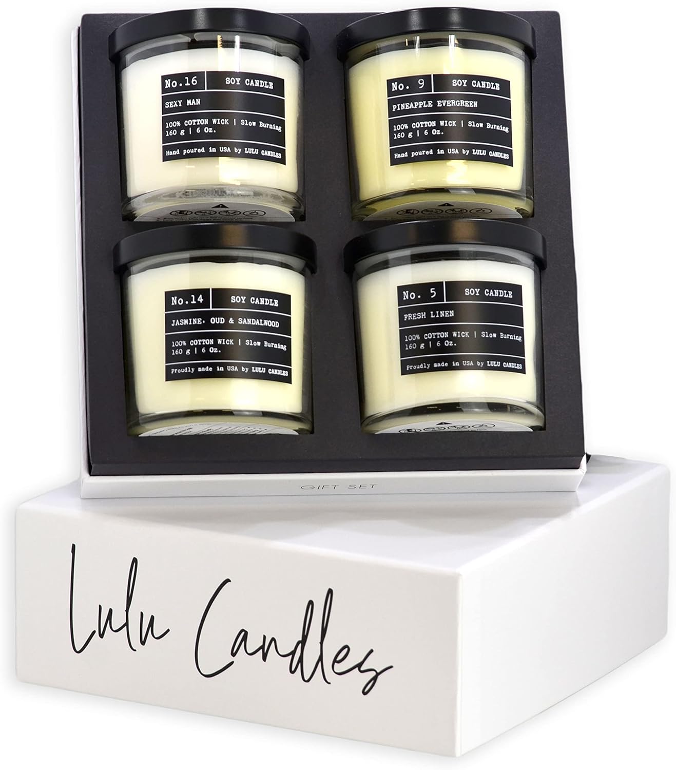 Lulu Candles Luxury Gift Set with Jasmine, Oud & Sandalwood