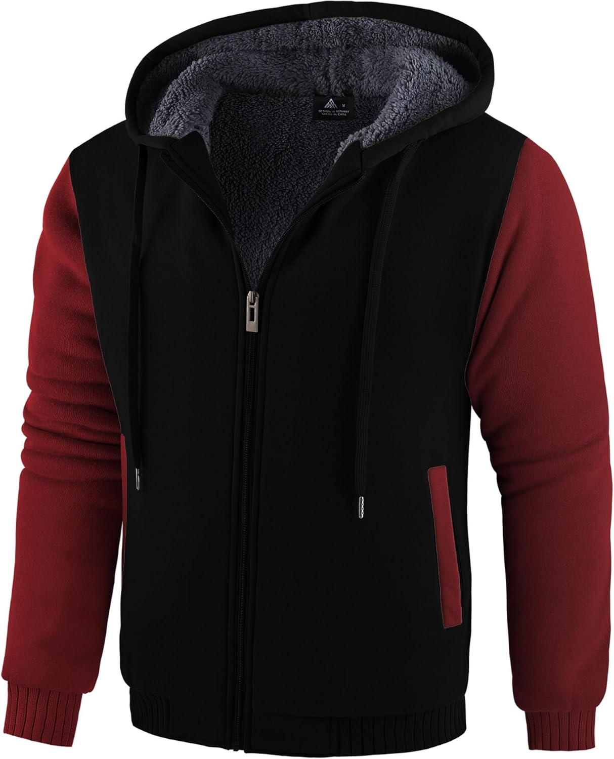SWISSWELL Men Zip Up Hoodies Sherpa Lined Heavyweight Jacket