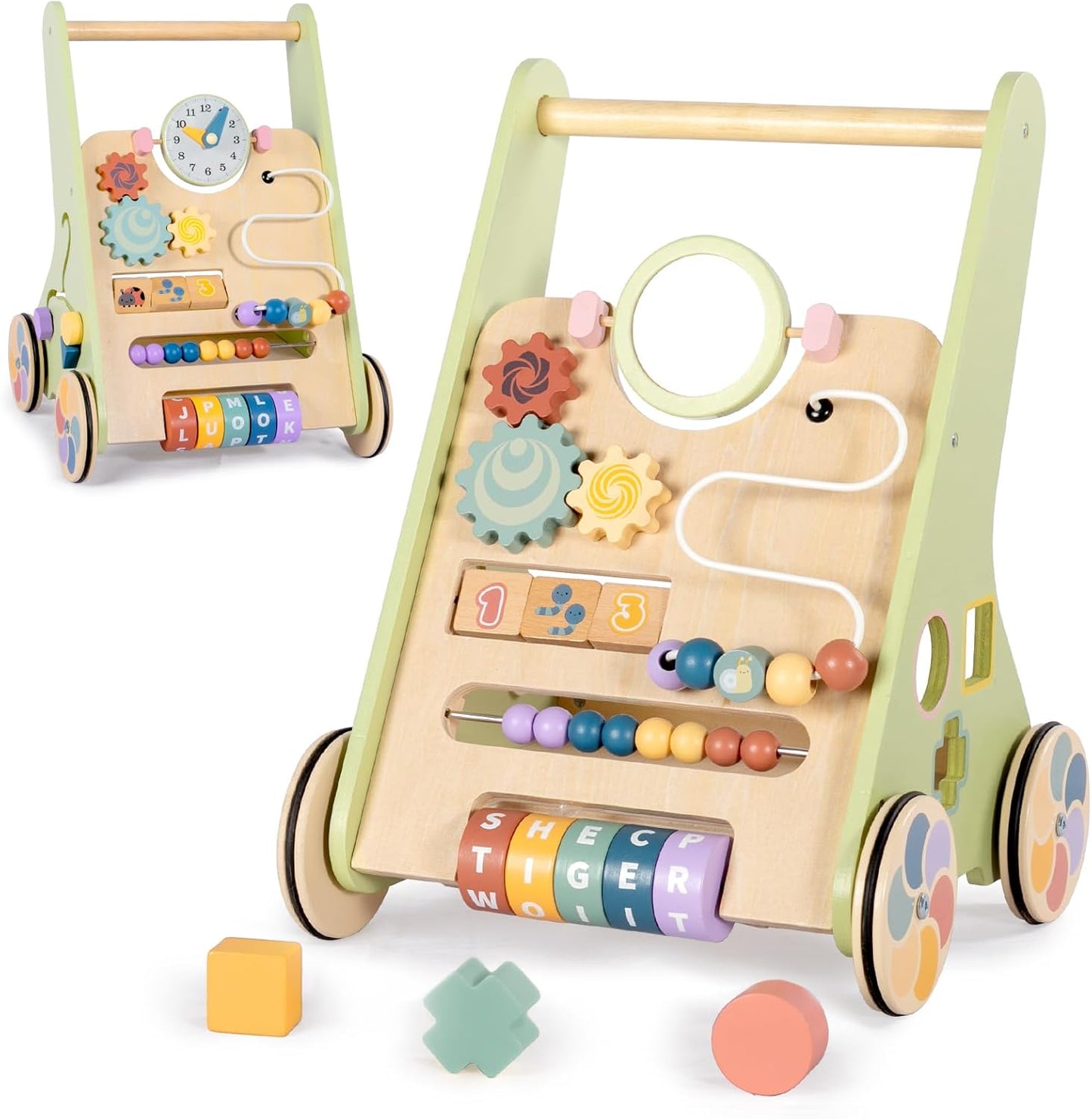 Wooden Baby Walker for 6-12 Months - Montessori Push Toy
