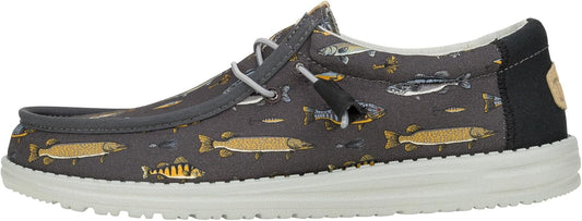 HEYDUDE Mens Wally Fish Lure Slip-On Shoes for Casual Wear
