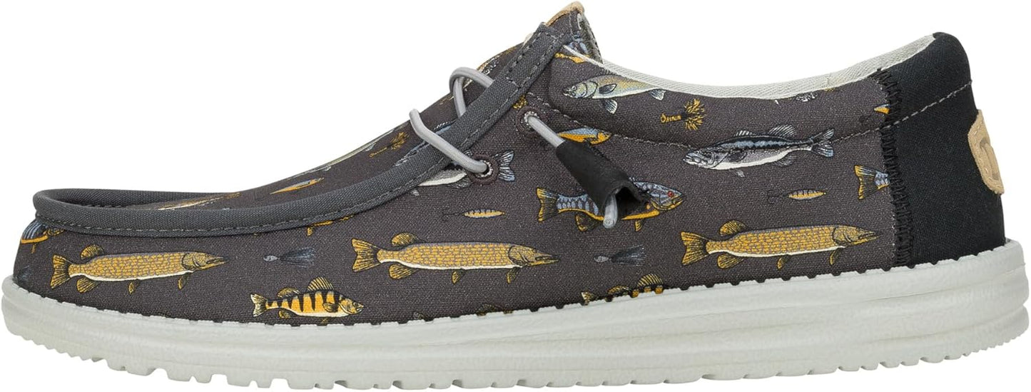 HEYDUDE Mens Wally Fish Lure Slip-On Shoes for Casual Wear