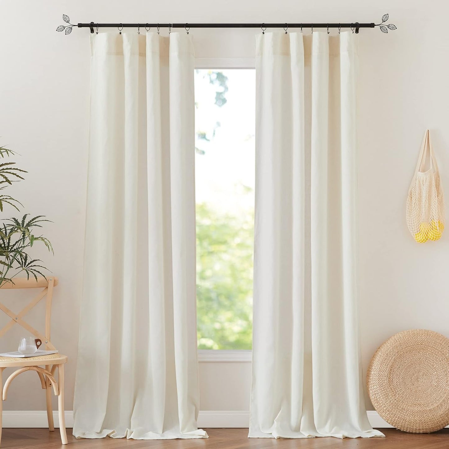 RYB HOME Floor Length Curtains for Light Filtering Privacy