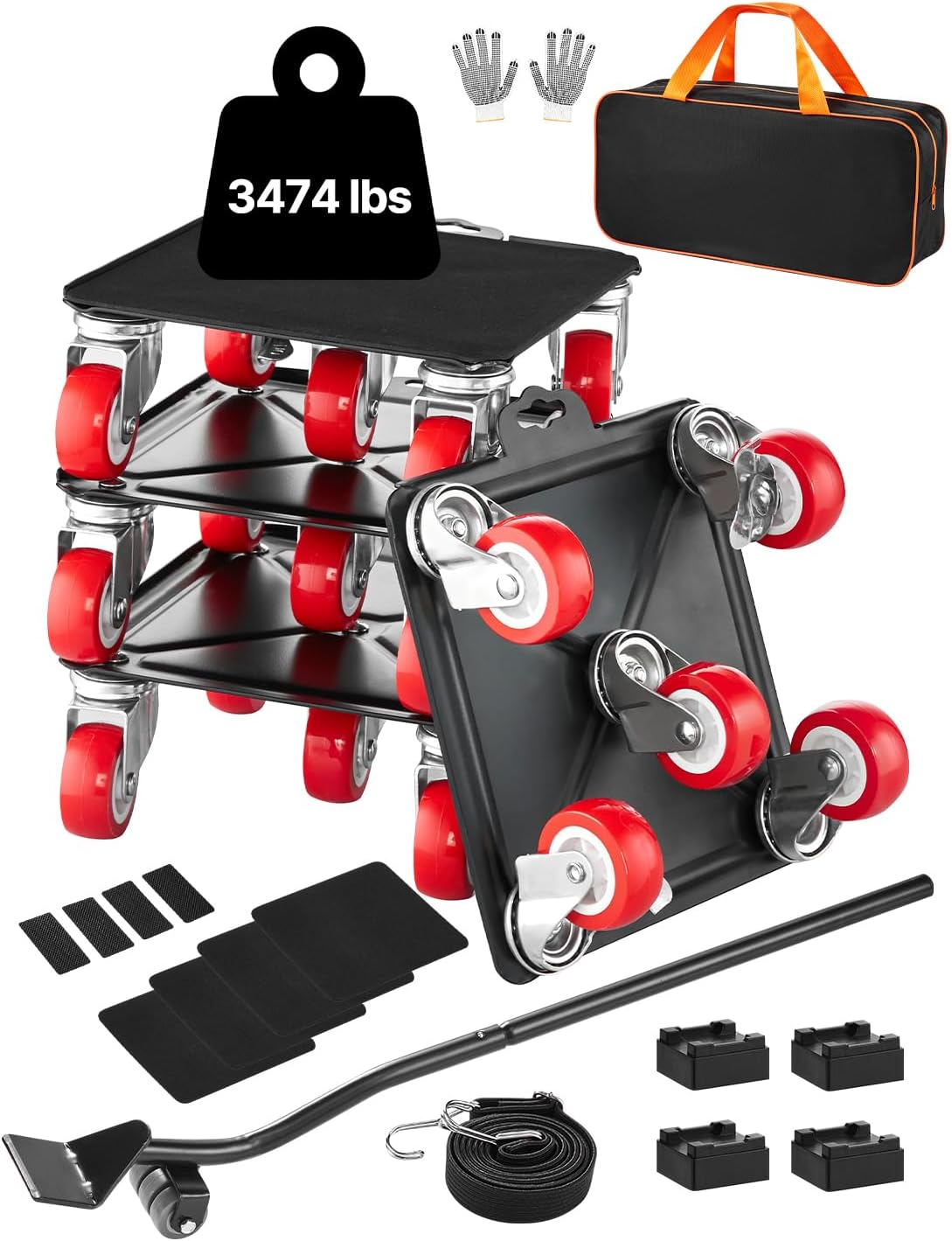 VEVOR Furniture Dolly with 3474 lbs Load Capacity for Easy Moving