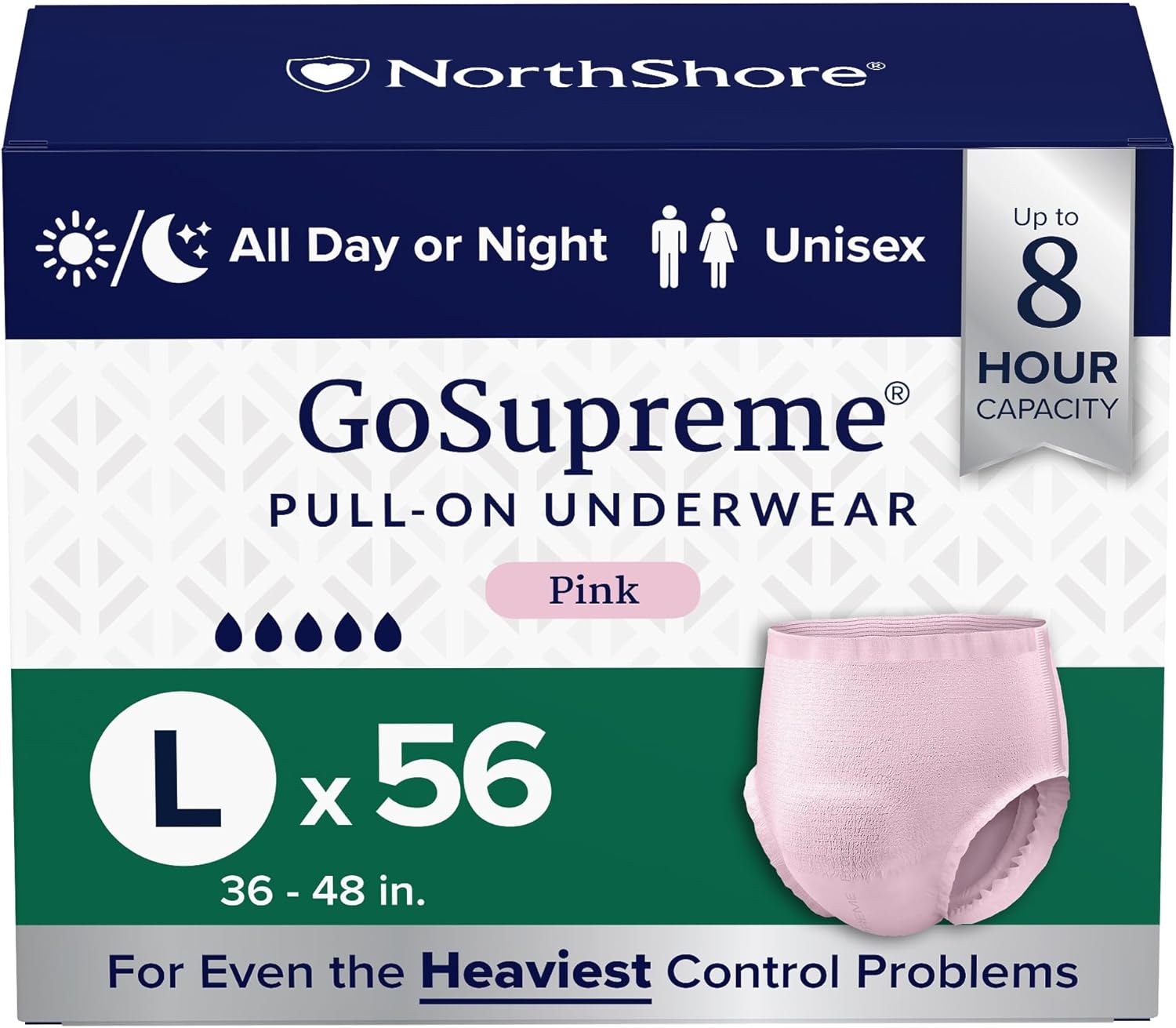 NorthShore GoSupreme Overnight Incontinence Underwear for Comfort