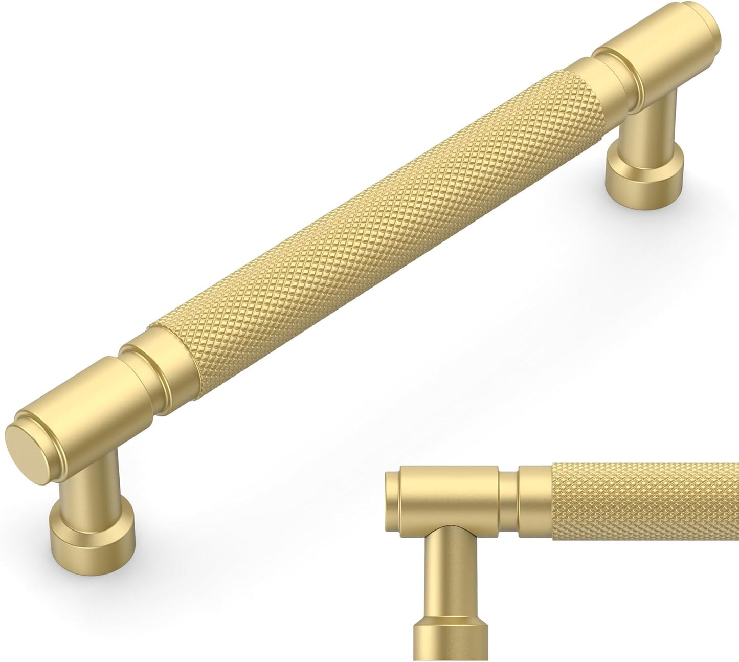 Brushed Gold Knurled Cabinet Pulls for Stylish Home Decor
