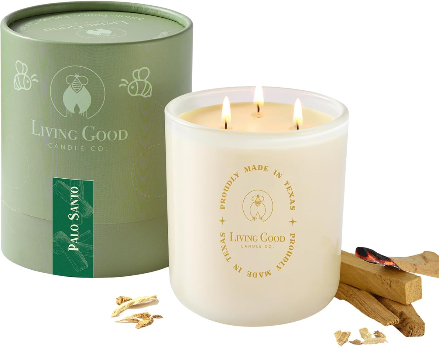 Palo Santo & Bergamot Pure Beeswax Candle for Home Decor
