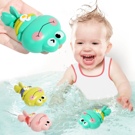 Swimming Frog Bath Toy Set for Ages 6M+ - No Battery Montessori Fun!