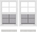 2 Pack 12 in x 18 in White Shed Window with Tempered Glass - Flush