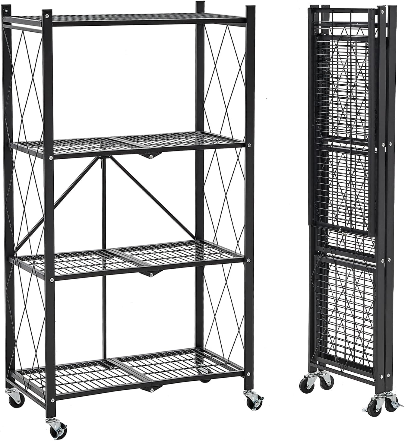 BRIAN & DANY Folding Shelf: Versatile Storage Racks on Wheels