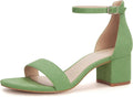PARTY Women's Open Toe Ankle Strap Low Block Chunky Heels Sandals Our
