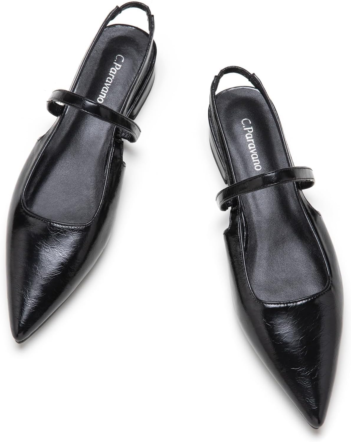 C.Paravano Women's Slingback Flats - Comfortable Leather Shoes