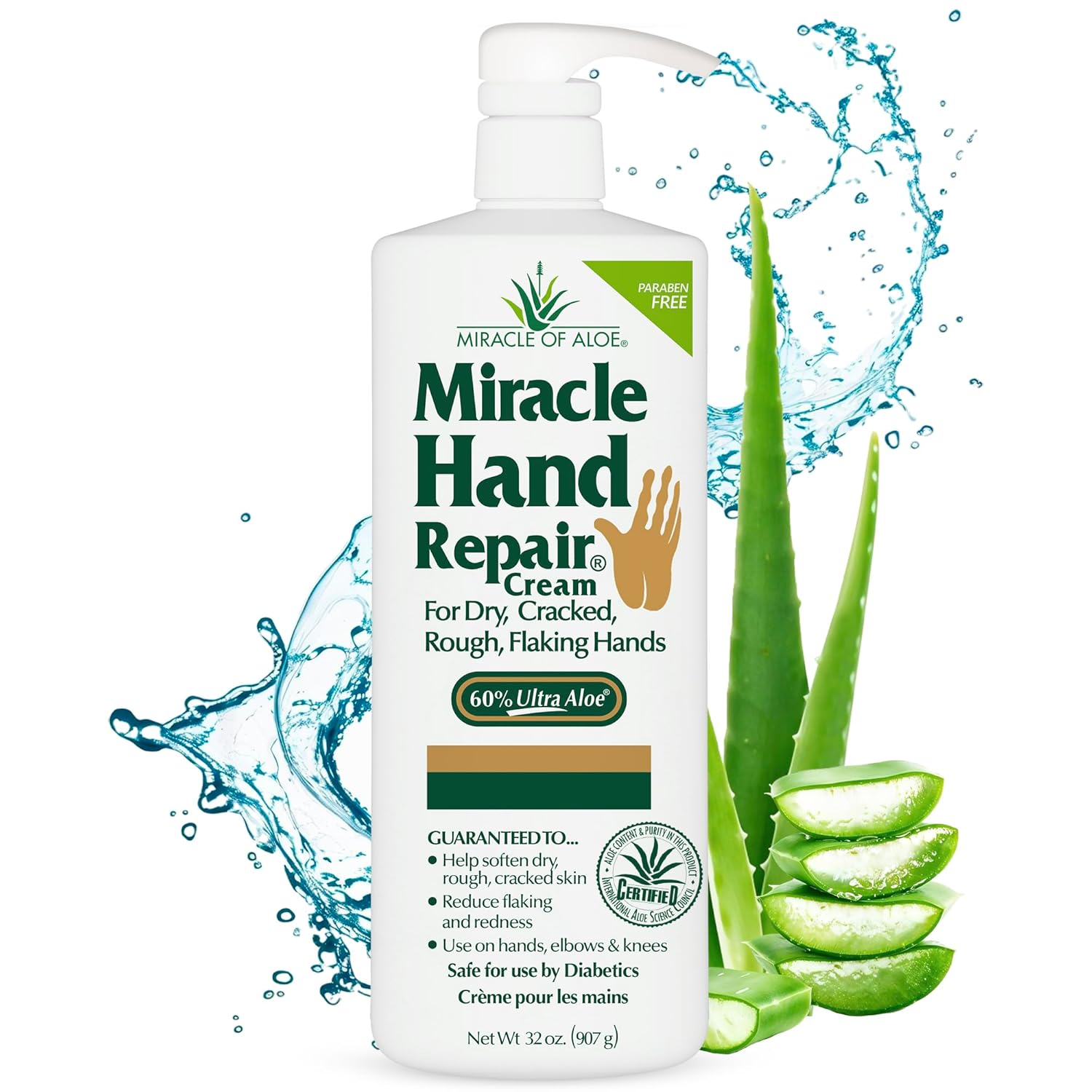 Miracle Hand Repair Cream for Dry Cracked Hands 32 oz Healing