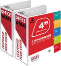 Performore 3 Ring Binder 4 in D Ring (2 Pack) - High Capacity