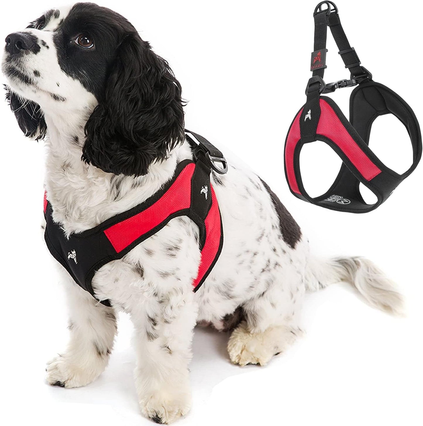 Gooby Escape Free Easy Fit Harness for Small Dogs - Red Medium