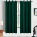 Yakamok 63 in Long Dark Green Blackout Curtains - Room Darkening