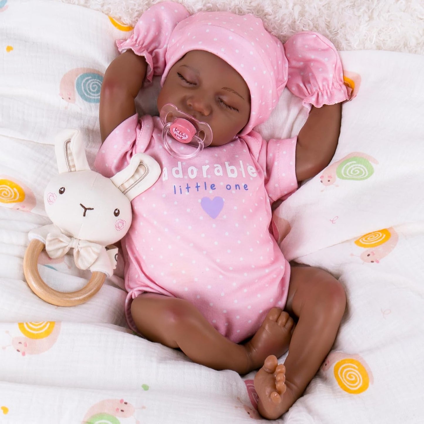 Aori Lifelike Reborn Baby Dolls - 18 Inch Realistic Black Girl