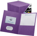 Two-Pocket Folders Purple 125-Pack - Durable Textured Letter Folders