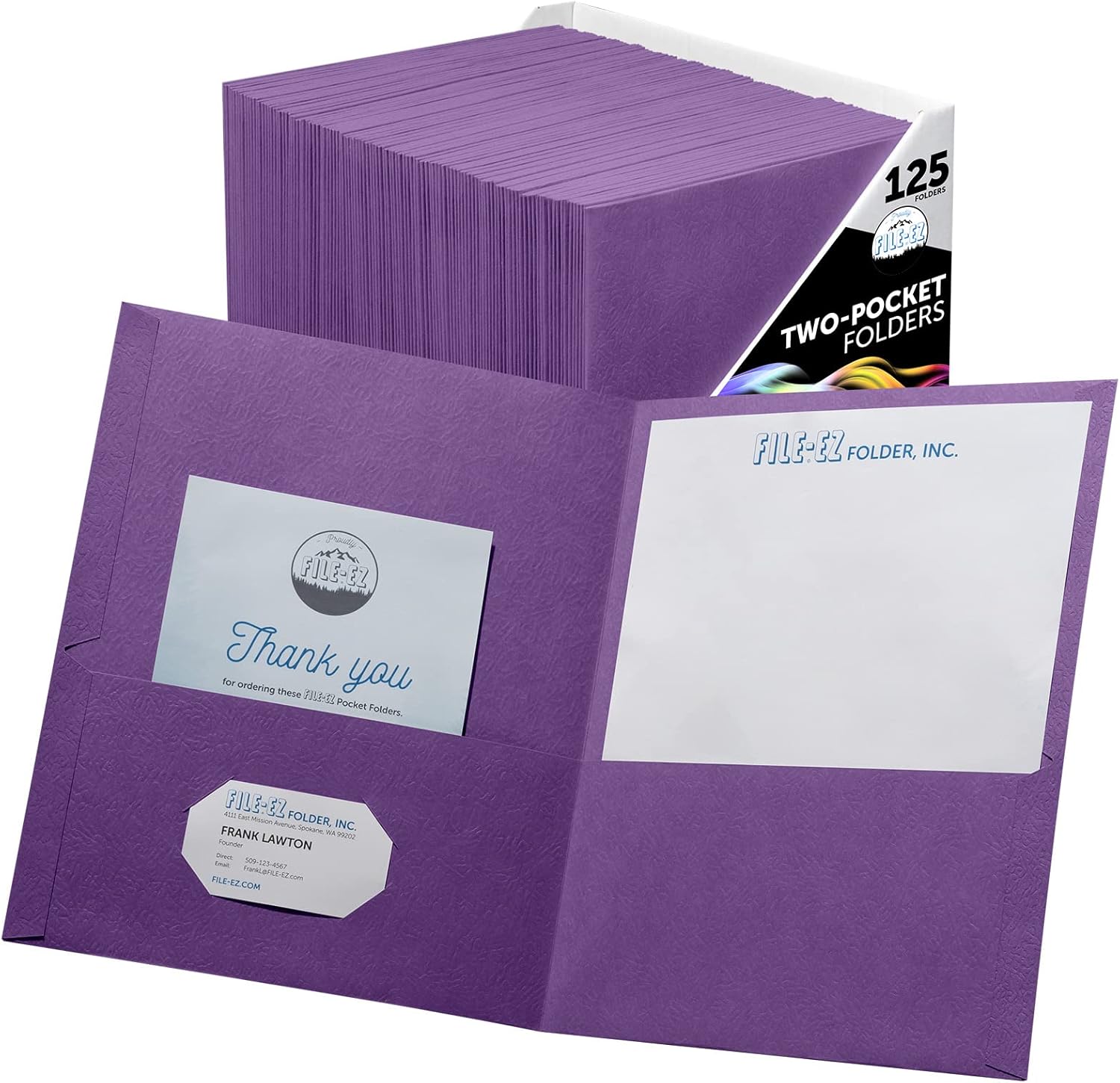 FILE-EZ Two-Pocket Folders for School and Business Needs