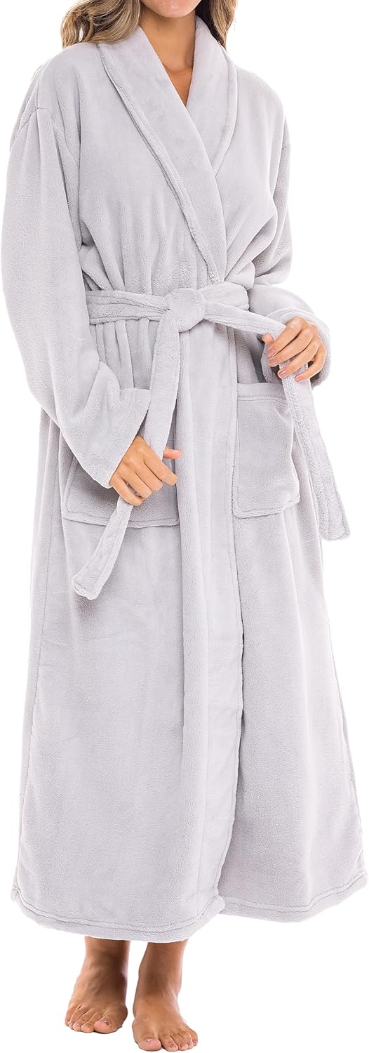 Alexander Del Rossa Plush Robe for Women - Cozy Winter Comfort