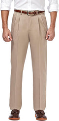 Haggar Premium No Iron Khaki Classic Fit Pleat Front - Ready to Wear