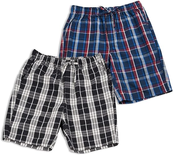 LAPASA Men's Pajama Shorts 100% Cotton Lightweight Sleepwear