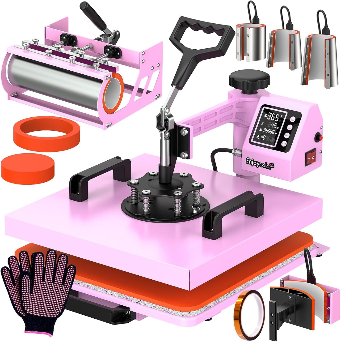 8in1 Combo Heat Press: 15x15 for All-In-One Tumbler Printing (Pink)