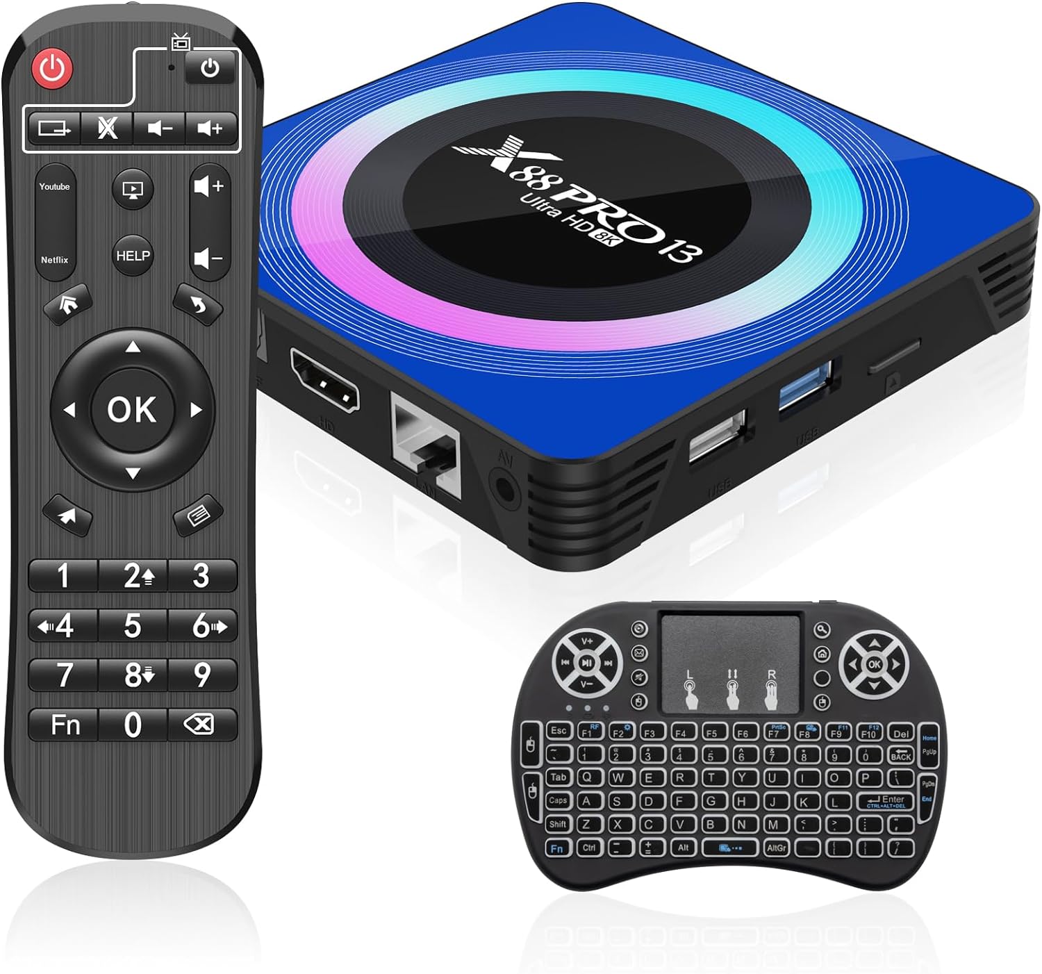 8K Ultra HD Android TV Box + Wireless Keyboard Set