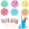 Colorful Cocktail Umbrella Picks - 75 Pcs