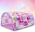 Unicorn Bed Tent for Kids Twin - Magical Playhouse with Lights