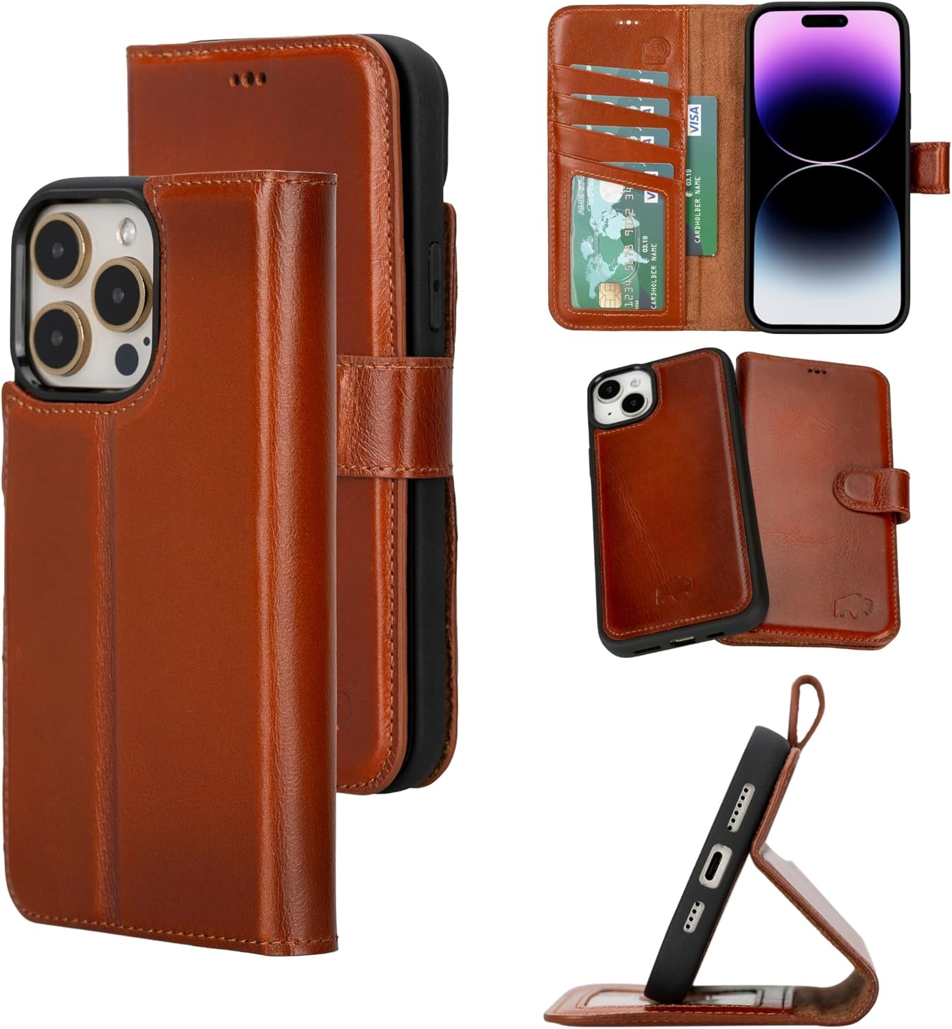 Premium iPhone 15 Pro Max Case with Card Holder and Kickstand