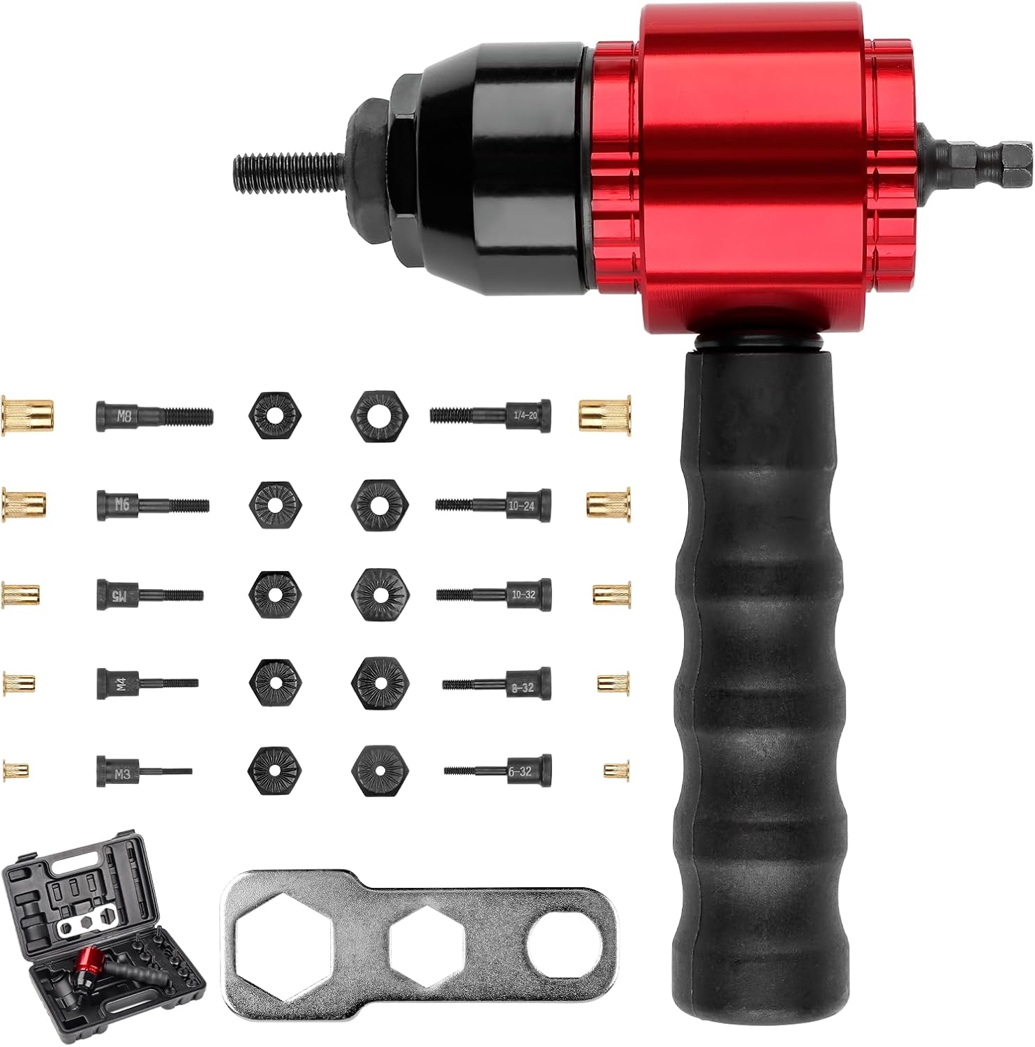 YUZES Rivet Nut Tool Kit for Cordless Drill & Ratchet Wrench