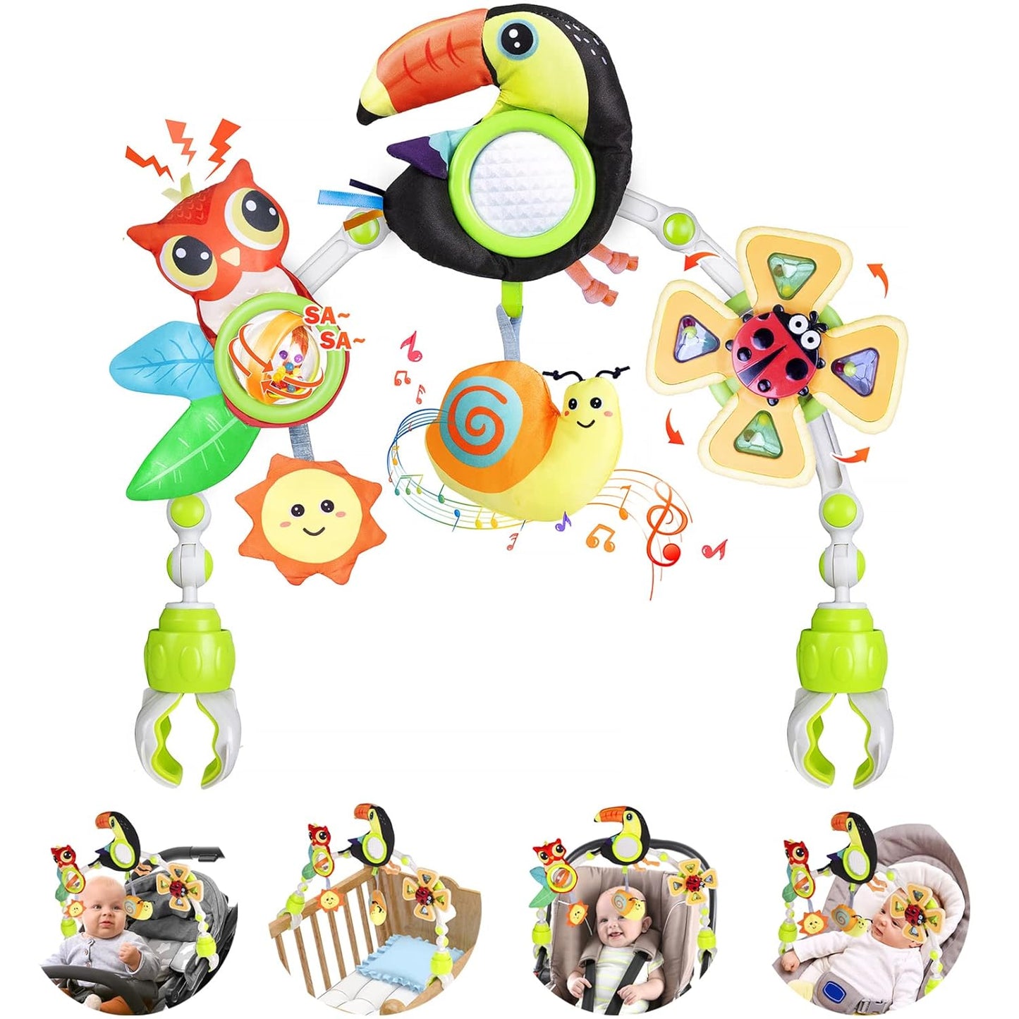 Baby Stroller Arch Toy with Sensory Fun!