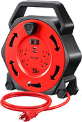 DEWENWILS Cord Reel with 4 Outlets and 2 USB Ports - 25ft Retractable