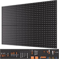 12x12 Black Metal Pegboard Panels 6 Pack - Heavy Duty Wall Organizer