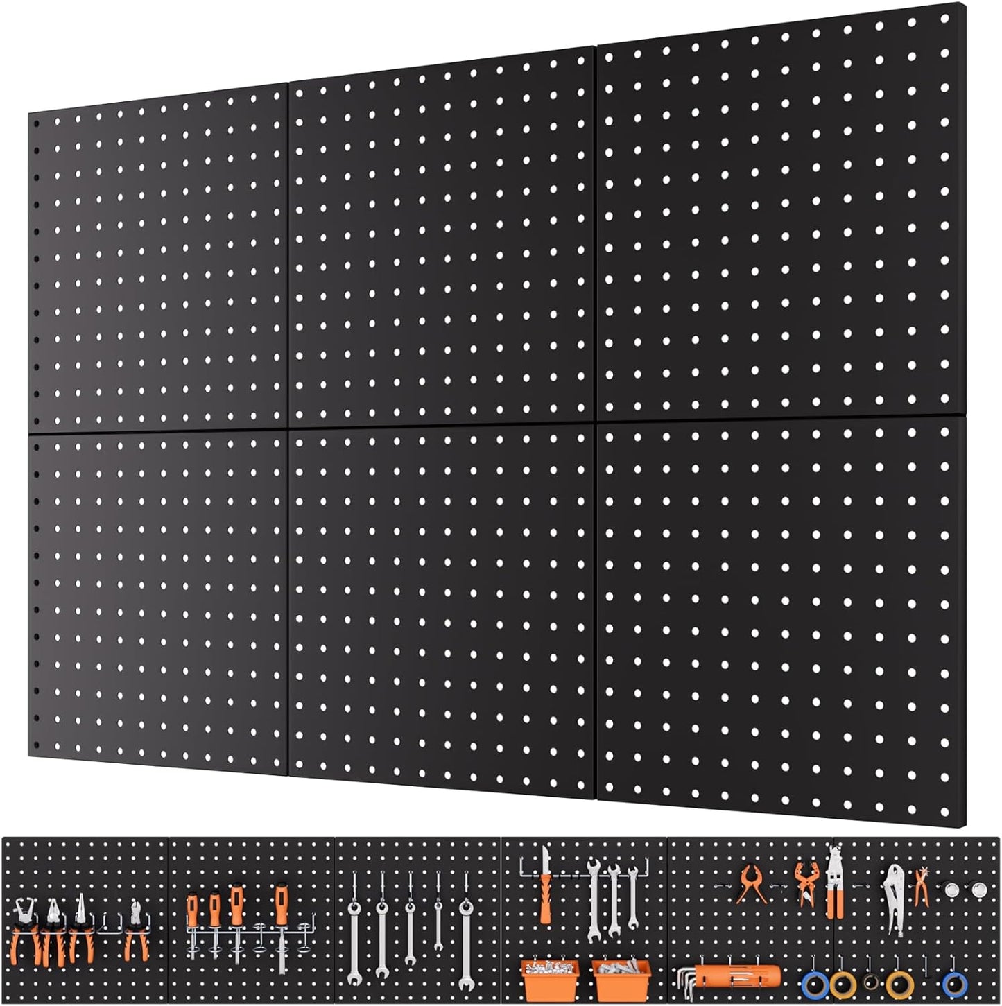 Heavy Duty Black Metal Pegboard Panels for Ultimate Organization