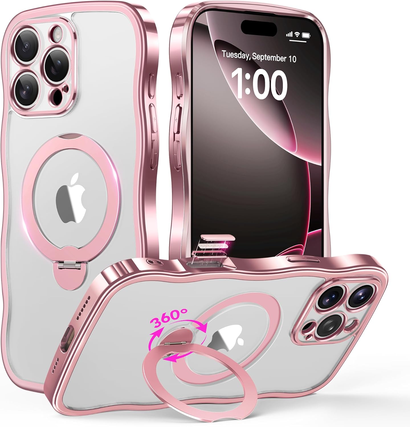 GolbinBox iPhone 16 Pro Max Case with 360 Spin Magnetic Stand