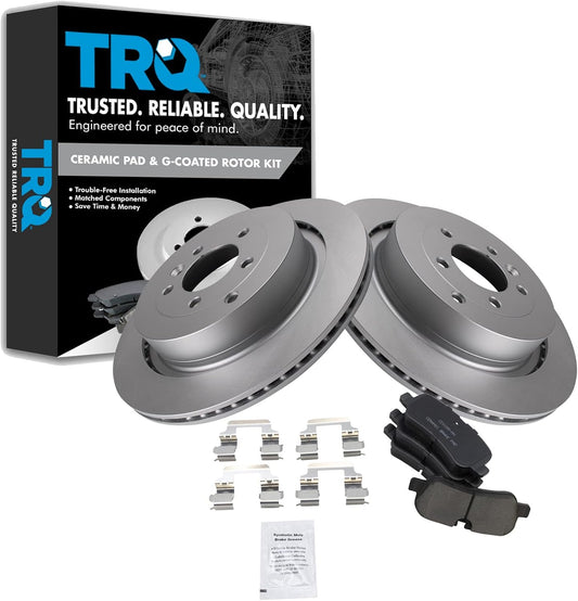 TRQ Rear Brake Pad & Rotor Kit for Land Rover Vehicles