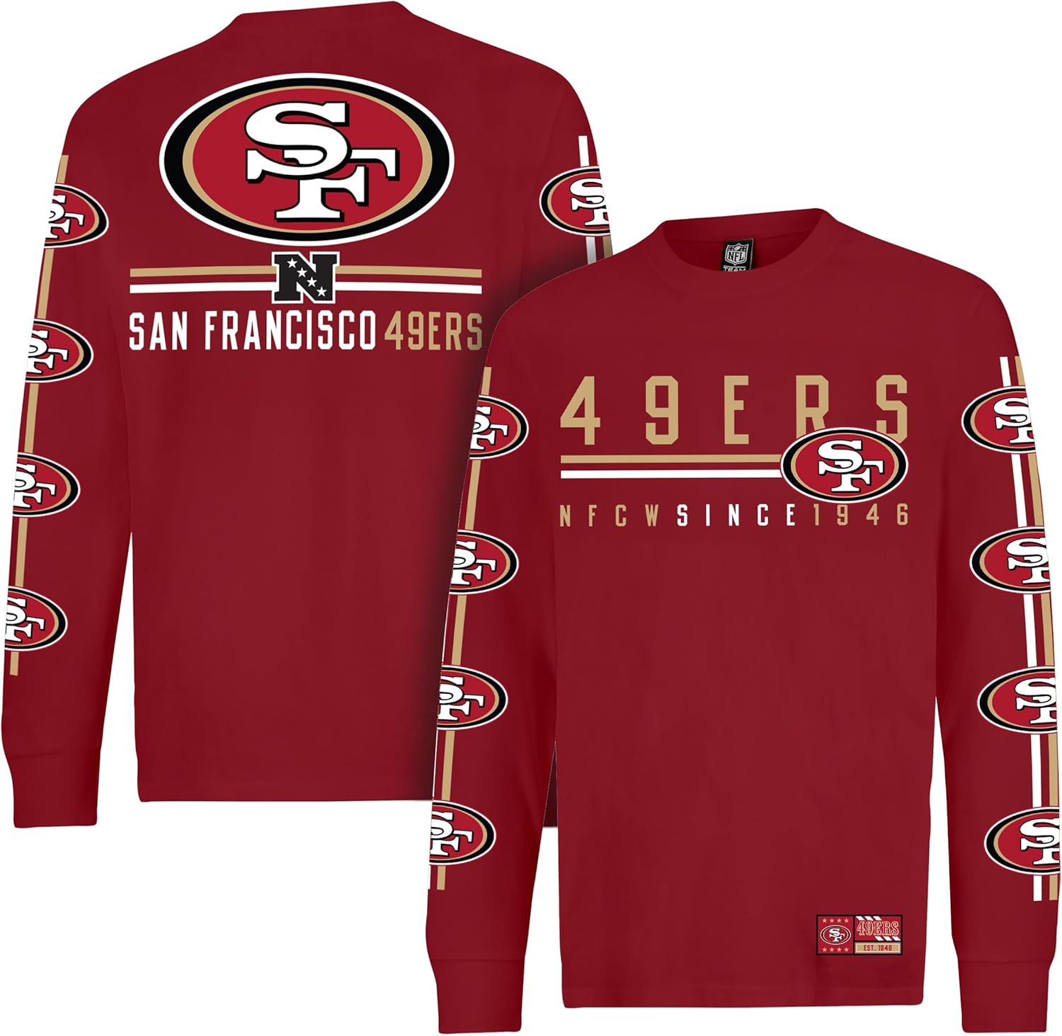 Ultra Game Youth NFL Official Long Sleeve T-Shirt for Comfort